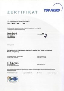 Qualitätssicherung Baum GmbH TÜV Zertifikat